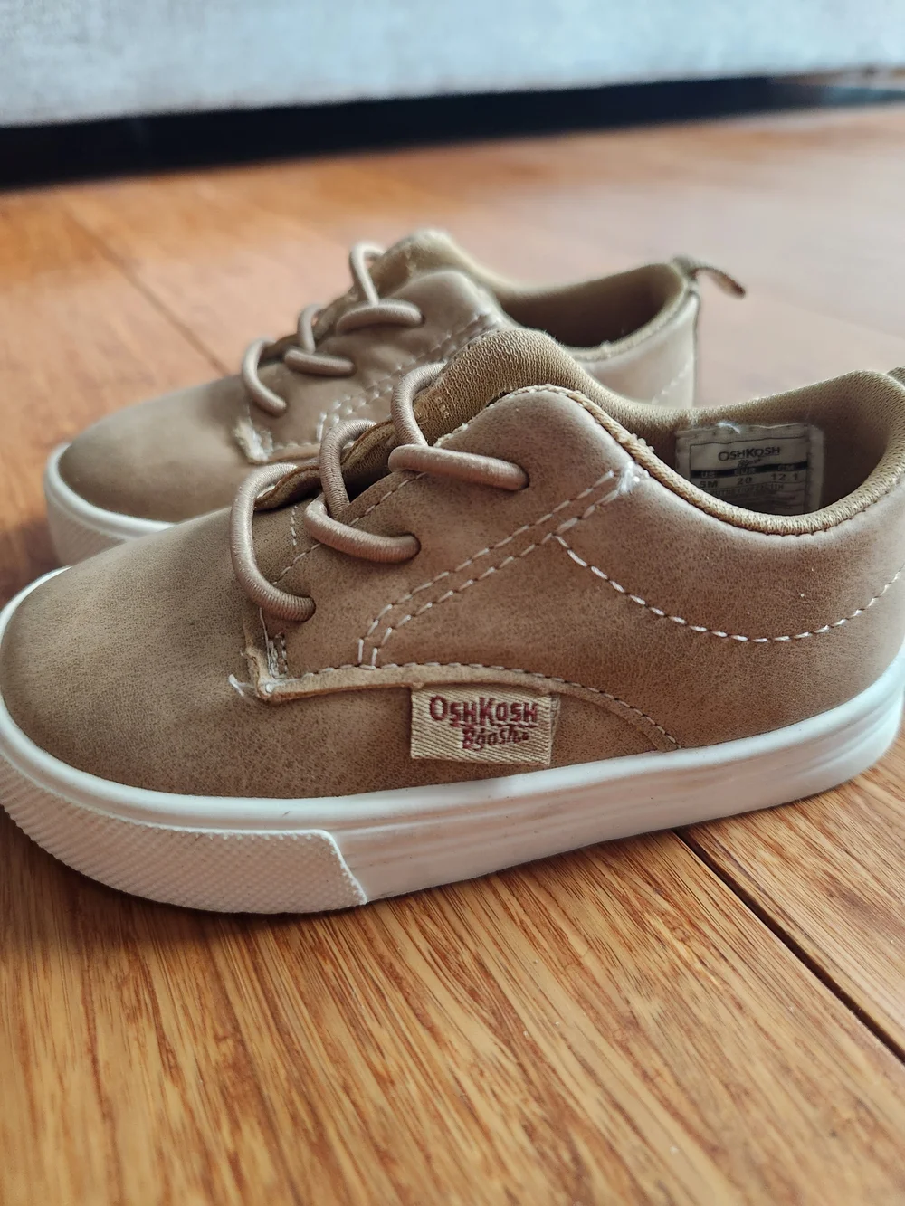 Osh Kosh B'gosh Slip-On Faux Suede Brown Sneakers Shoes Baby Boy, Size 5 M